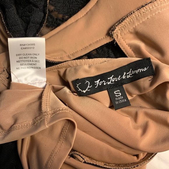 For Love & Lemons Black Lace & Nude Lining Dress With Back Cutout 👗 - Picture 6 of 6